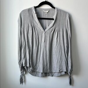 Lucky Brand Light Grayish Blue V-Neck Blouse